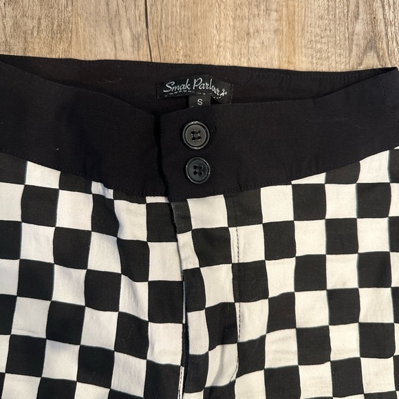 Smak Parlor High Waist Black and White Checkered Ankle Cropped Pants - Picture 5 of 8
